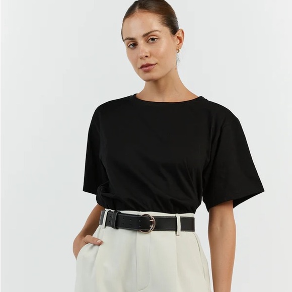 DISSH CHARLOTTE BLACK LOOSE FIT ROUND CREWNECK TEE SHIRT - Picture 4 of 9